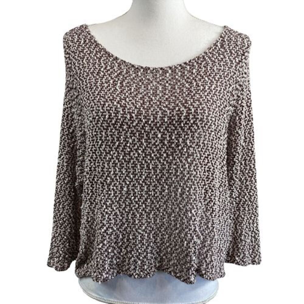 Forever 21 Women's M Medium Burgundy Speckled Pullover Popcorn Knit Pullover Top